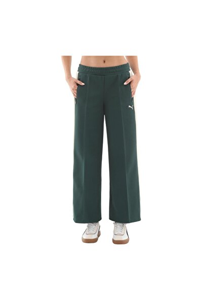 Puma 629803-75 T7 بنطال رياضي منخفض الارتفاع للنساء باللون الأخضر