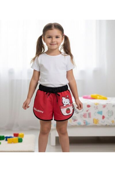 BALCI Kız Çocuk Hello Kıtty Baskılı Deniz Şortu