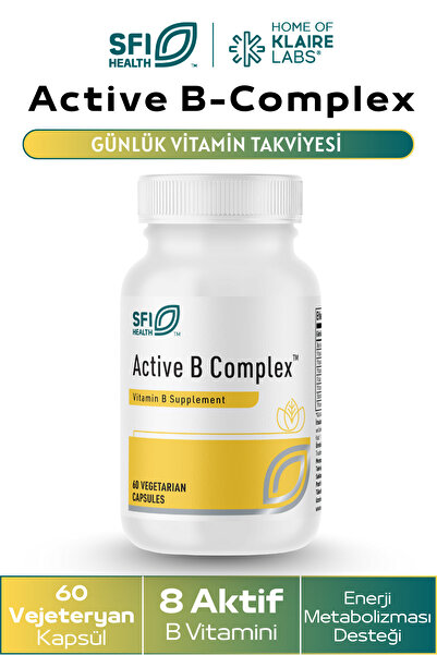 Klaire labs SFI Active B Complex™ Günlük B Vitamini Takviyesi | 8 Aktif B Vit...