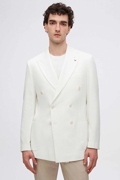 D'S Damat Jachetă din țesătură Ds Damat slim fit Ecru Dobby