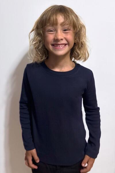 Breeze Тениска за момче - дълъг ръкав, 4-8 години, тъмносиня