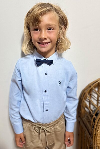 Breeze Сорочка для хлопчика з бантиком, 3-7 років, світло-синя