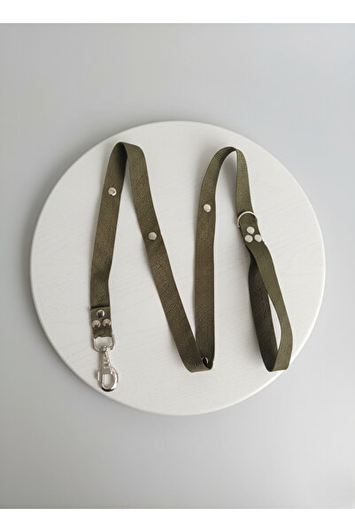 balkonda Dog Walking Leash Collar 2.5 cm Width Solid Color Column Cord Khaki