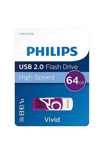 Philips Vivid Serisi 64GB USB 2.0 High Speed Flash Bellek (FM64FD05B/00)