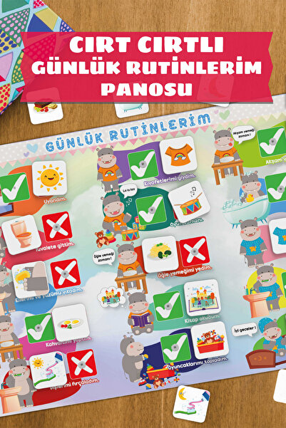 Genel Markalar Cırt CIrtlı Günlük Rutinlerim Panosu Çocuklar için Alışkanlık ...