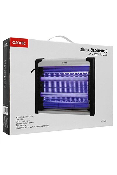 Asonic AS-A28 Orta Boy 4W+ 2000V Zincir Askısılı İki Ledli Sinek Öldürücü