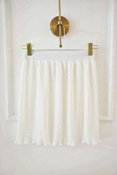 modayaselam Pleated Skirt Undergarment with Elastic Waist Pleated Mini Savior...