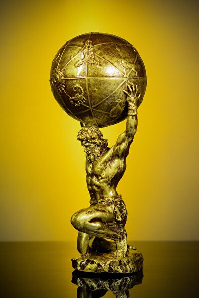 Narçiçeği Takı ve Hediyelik Eşya Yunan Tanrısı Atlas Büyük Boy Altın Gold Hey...