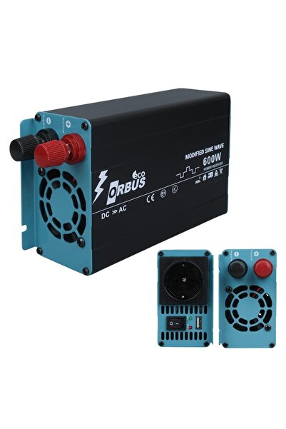 Genel Markalar ORB600M DC 12V - 220V AC 600W/1200W Modified Sinus Sine Wave I...