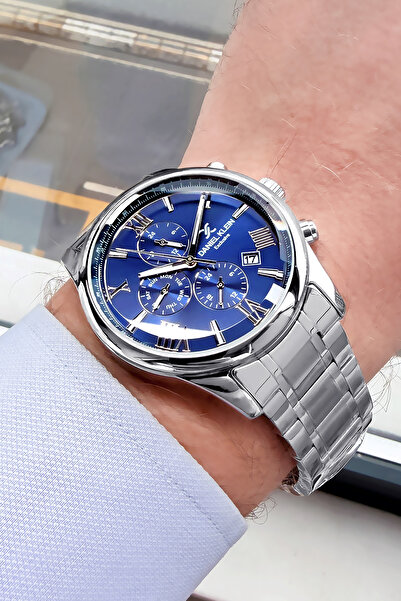 Daniel Klein ساعة يد رجالية حصرية 3 Atm مقاومة للماء باللون الفضي وسوار فولاذ...