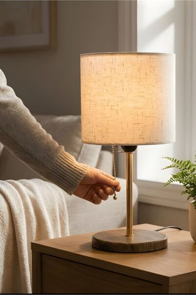 HOMİNG Homing Sera Kumaş Abajur Duydan Açma Kapama