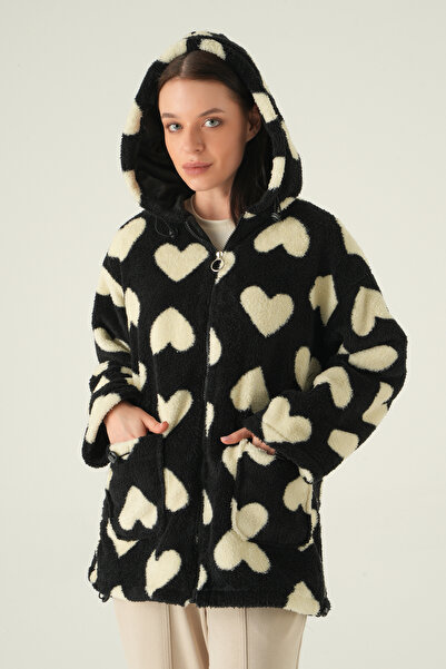 Rays 3120A Плюшевий пальто з передніми кишенями, чорний