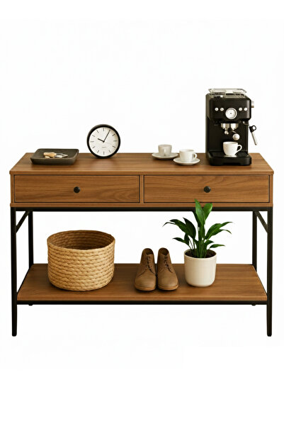 AGD Two-Tier Console Table with Storage Drawers