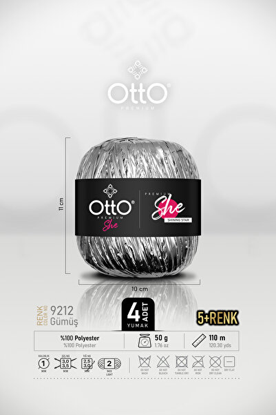 Otto Premium She Metallic Raffia - Silver - Pack of 4 - 1mm/ 50Gr/ 110m - Shi...