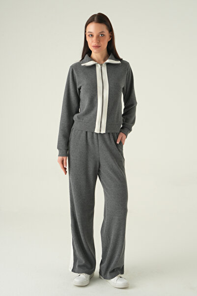 Rays Set pantaloni cardigan cu dungi Antracit 3085A