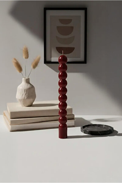 Maison Avf Bordo Bubble Sütun Dekoratif Şamdan Mum