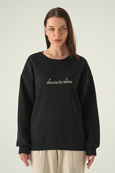 Rays 1984 guler rotund Sweat Negru