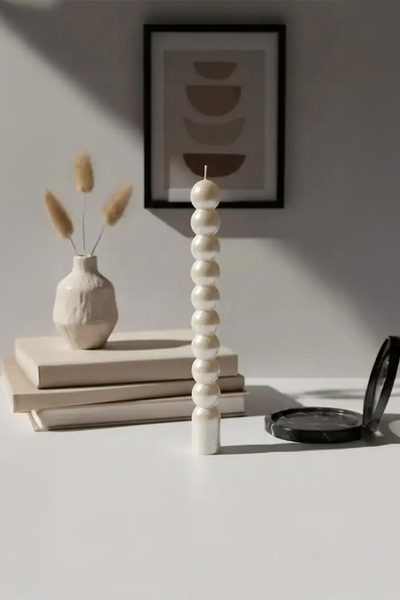 Maison Avf Beyaz Bubble Sütun Dekoratif Şamdan Mum