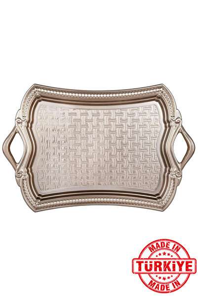 FARİKA صينية معدنية إليسا تتسع لستة أشخاص (بيضاء) (صنع في تركيا)