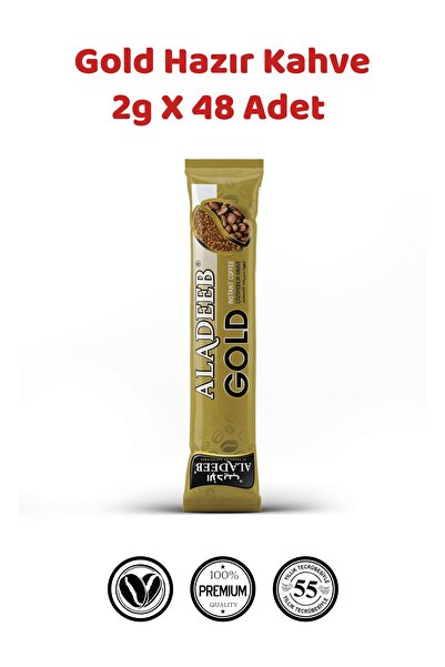 ALADEEB Gold Hazır Kahve 2 g x 48 Adet Şekersiz Çözünebilir Kahve