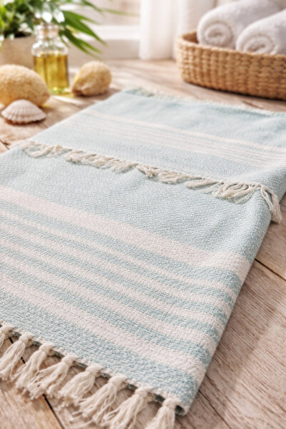 Gizo Home Culoare verde apă 100% bumbac Peshtemal multifuncțional pentru plaj...