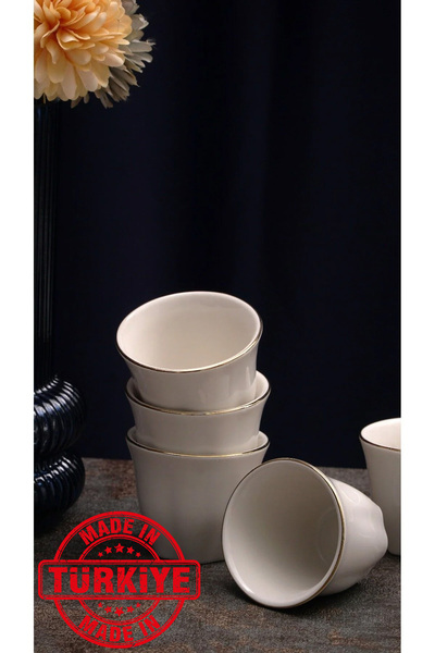 Heda Porselen 6-Piece 6-Person Gold Gilded Mirra Set (Made in Turkey)