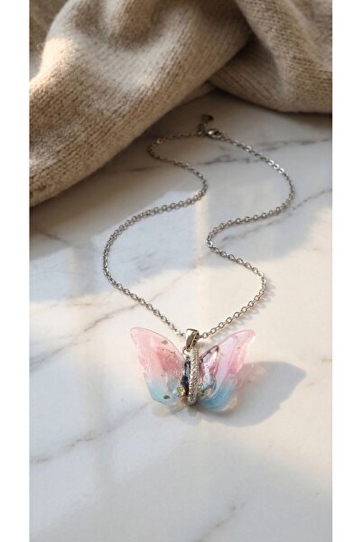 FerizZ Steel Necklace - Butterfly Necklace - Stainless Steel Women's Necklace...