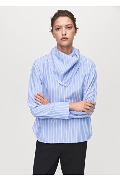 MANGO Woman Mendilli çizgili bluz