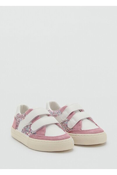 MANGO Baby Simli deri detaylı spor ayakkabı