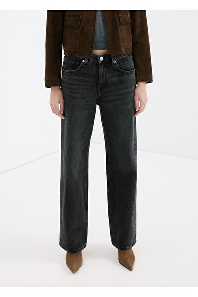 MANGO Woman Düz kesim düşük bel jean