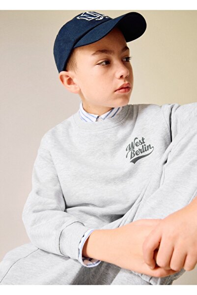 MANGO Kids Desenli pamuklu sweatshirt
