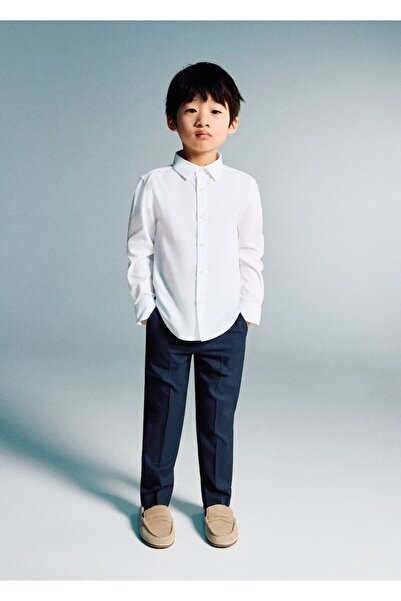 MANGO Baby Düz kesim kumaş pantolon