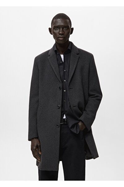 MANGO Man İç yakası çıkarılabilir yün palto