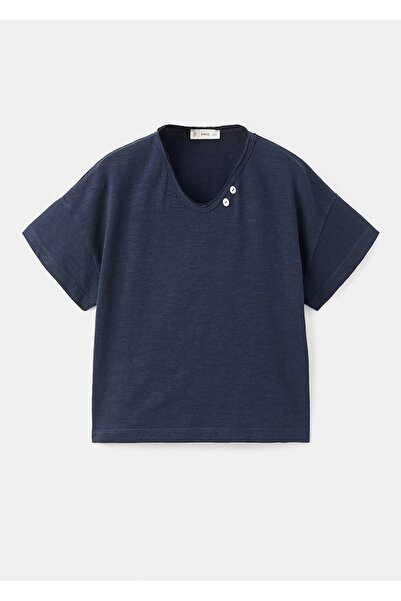 MANGO Kids İnci düğme detaylı tişört