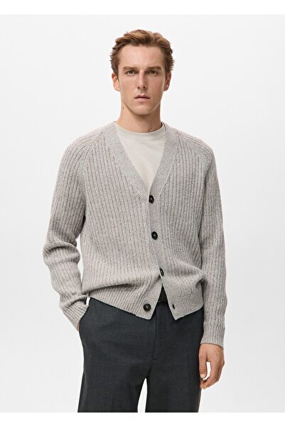 MANGO Man Yün karışımlı fitilli hırka