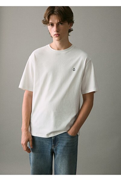 Mango Teen İşlemeli pamuklu tişört