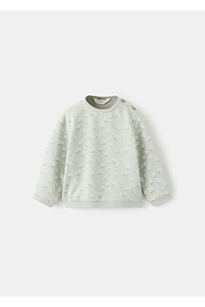 MANGO Baby Çiçek desenli sweatshirt