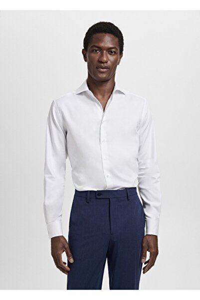 MANGO Man %100 pamuklu slim fit takım gömleği