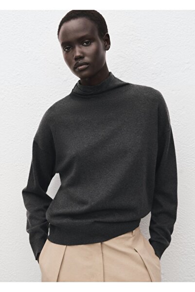 MANGO Woman Drapeli balıkçı yaka jarse