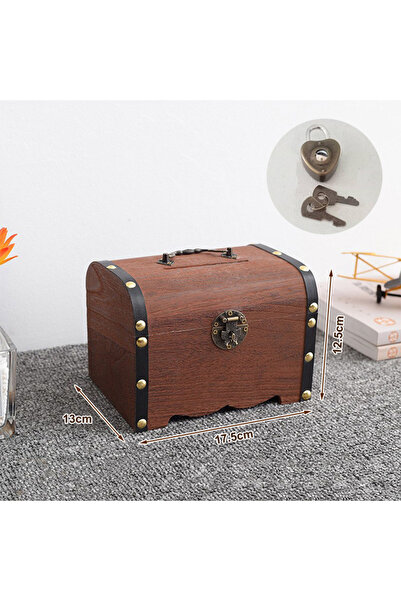 Choice صندوق كنز خشبي A5، طقم واحد، مع منظم حصالة نقود، صندوق تخزين كنز عتيق،...