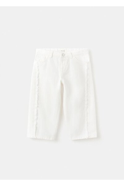 MANGO Baby Püsküllü düz kesim jean pantolon