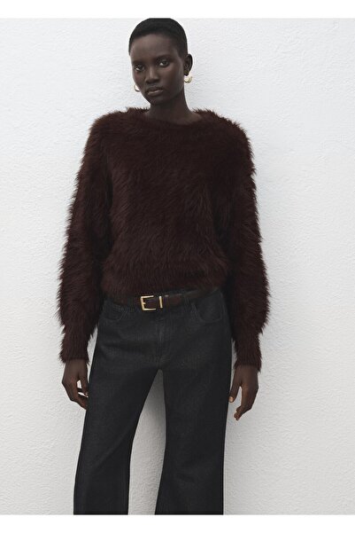 MANGO Woman Kürk görünümlü kazak