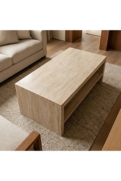 Almonfared طقم طاولات أنيق مكون من طاولة وسط مستطيلة بالإضافة إلى 4 طاولات جا...