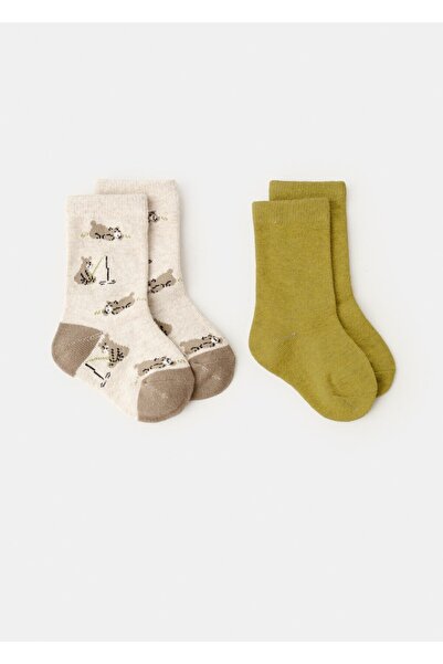 MANGO Baby 2'li ayı desenli çorap seti