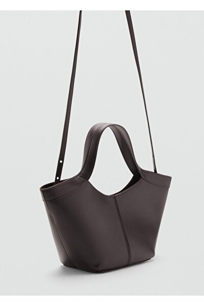 MANGO Woman Deri el çantası