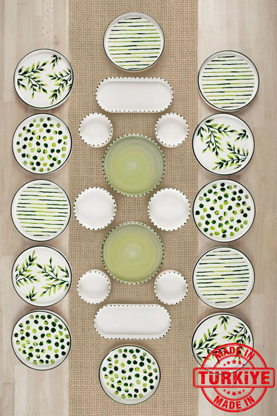 Kitchen Life مجموعة إفطار فاخرة قابلة للتعبئة مكونة من 22 قطعة مكونة من 12 شخ...