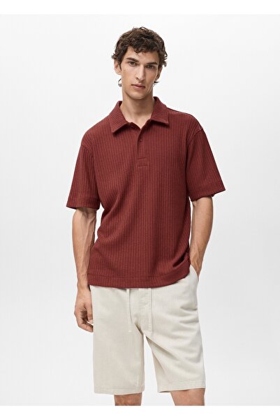MANGO Man Tricou polo din tricot texturat