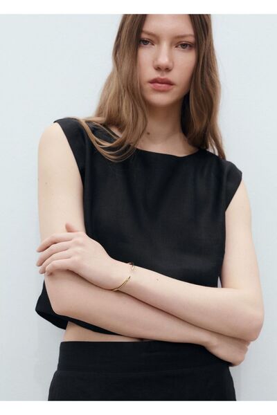 MANGO Woman Crop keten bluz