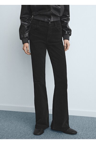 MANGO Woman Kadife flare jean pantolon