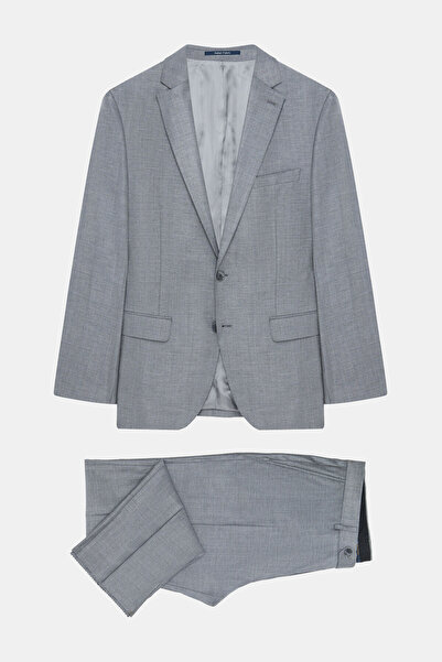 W Collection Light Gray Buttoned Suit